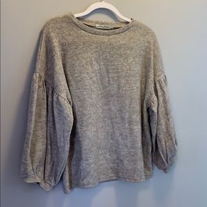Grey bell sleeve sweater